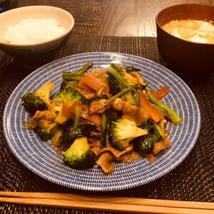 小松菜と豚肉のオイスター炒め♪